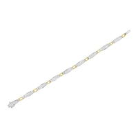 14K Yellow and White Gold 2.0 Cttw Princess Cut Diamond Tapered and Equal Sign Link Bracelet (G-H Color, SI1-SI2 Clarity) - 7