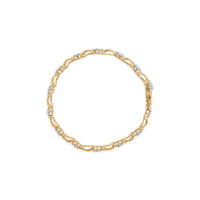10k Yellow Gold 2.00 Cttw Diamond Cluster and Alternating 