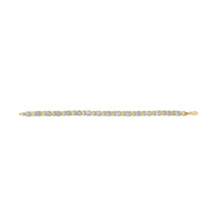 10K Yellow Gold over .925 Sterling Silver 1.0 Cttw Diamond Cluster X Link Tennis Link Bracelet (H-I Color, I3 Clarity) - 7