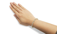 10K Yellow Gold 1.00 Cttw Diamond Cluster X Link Tennis Link 7.50