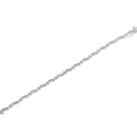 .925 Sterling Silver 1/2 Cttw Diamond Contoured Double Wave Link 7