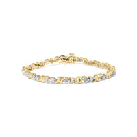 .925 Sterling Silver 1/2 Cttw Diamond Contoured Double Wave Link 7