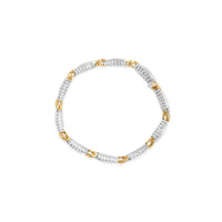 14K Two Tone Gold 3.00 Cttw Diamond Multi Row and S Link Bracelet (H-I Color, I1-I2 Clarity) - 7