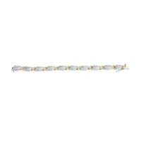 14K Two Tone Gold 3.00 Cttw Diamond Multi Row and S Link Bracelet (H-I Color, I1-I2 Clarity) - 7