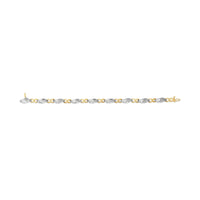 10K Two Tone Gold 1.00 Cttw Channel Set Baguette Diamond Chevron Wave Link 7