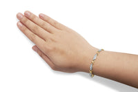 10K Two Tone Gold 1.00 Cttw Channel Set Baguette Diamond Chevron Wave Link 7