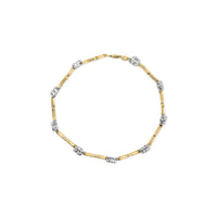 10k Two-Tone Gold 1/3 Cttw Diamond Pave Set Heart S-Link 7.25
