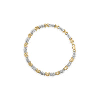 10K Two-Tone Gold 1.00 Cttw Diamond X-Link Link Bracelet