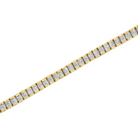14K Gold 3.0 Cttw Princess Cut Quad Invisible Set Tennis Bracelet (H-I Color, SI1-SI2 Clarity) - 7”