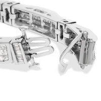 14K White Gold 7.0 Cttw Princess and Baguette Diamond Alternating Link Tennis Bracelet (H-I Color, I1-I2 Clarity) - 7