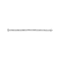 14K White Gold 7.0 Cttw Princess and Baguette Diamond Alternating Link Tennis Bracelet (H-I Color, I1-I2 Clarity) - 7