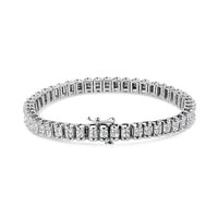 14K White Gold 3.00 Cttw Princess Diamond Composite Link Tennis Bracelet (I-J Color, I1-I2 Clarity) - 7.25