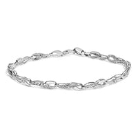 10k White Gold Diamond Accent Spiral Link Bracelet (H-I Color, I3 Clarity) - 7.5