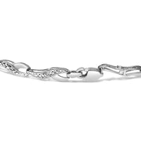 10k White Gold Diamond Accent Spiral Link Bracelet (H-I Color, I3 Clarity) - 7.5