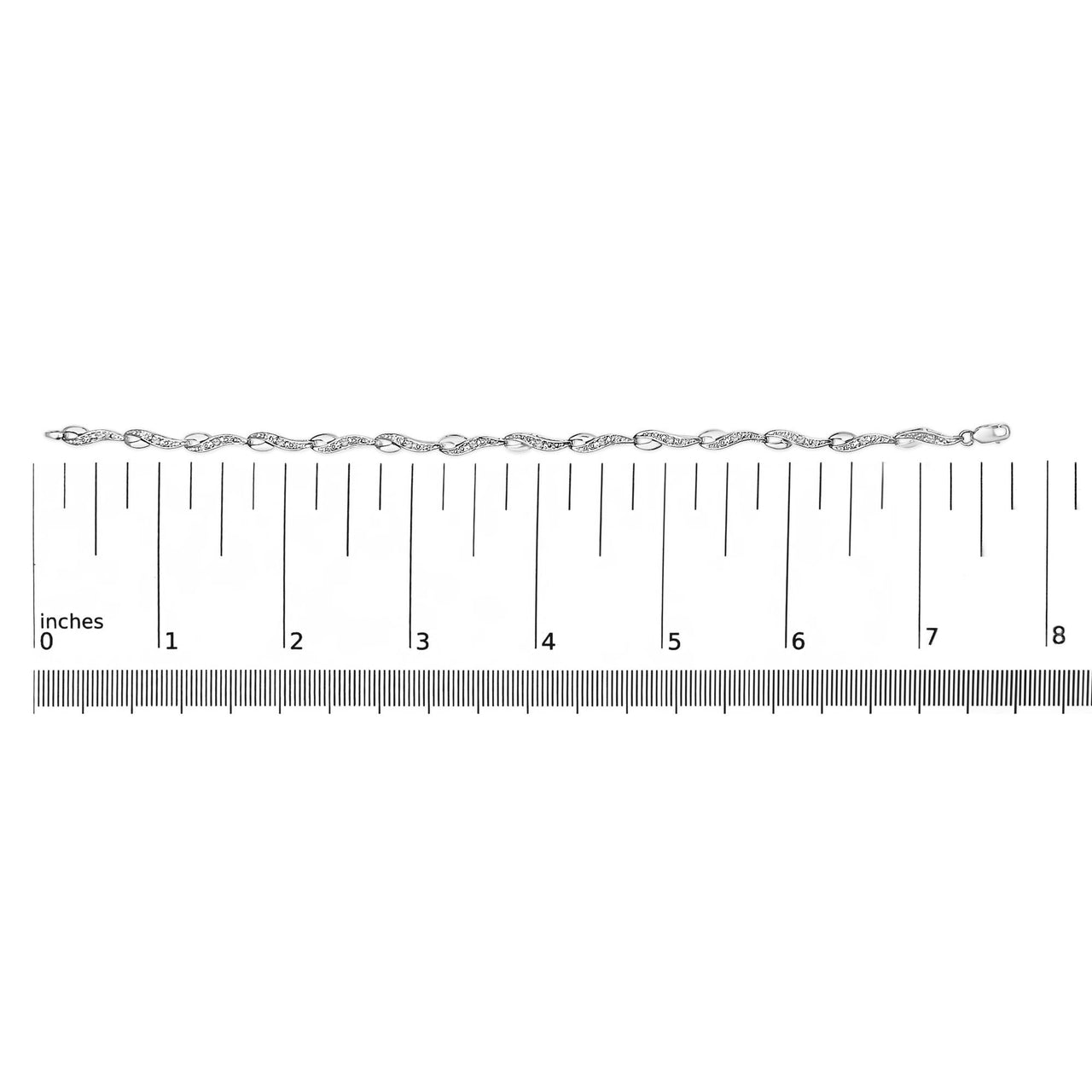 10k White Gold Diamond Accent Spiral Link Bracelet (H-I Color, I3 Clarity) - 7.5" Inches