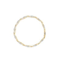 10K Yellow Gold 1.00 Cttw Diamond Wave Cluster Link Bracelet (J-K Color, SI1-SI2 Clarity) - 7
