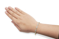 10K Yellow Gold 1.00 Cttw Diamond Wave Cluster Link Bracelet (J-K Color, SI1-SI2 Clarity) - 7