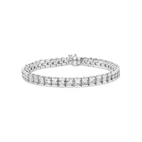 IGI Certified 14K White Gold 6.0Cttw Channel Set Round Diamond Tennis Bracelet (I-J Color, I1-I2 Clarity) - 7