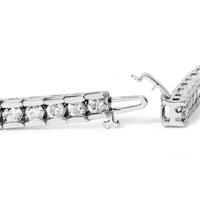 IGI Certified 14K White Gold 6.0Cttw Channel Set Round Diamond Tennis Bracelet (I-J Color, I1-I2 Clarity) - 7