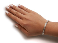 IGI Certified 14K White Gold 6.0Cttw Channel Set Round Diamond Tennis Bracelet (I-J Color, I1-I2 Clarity) - 7