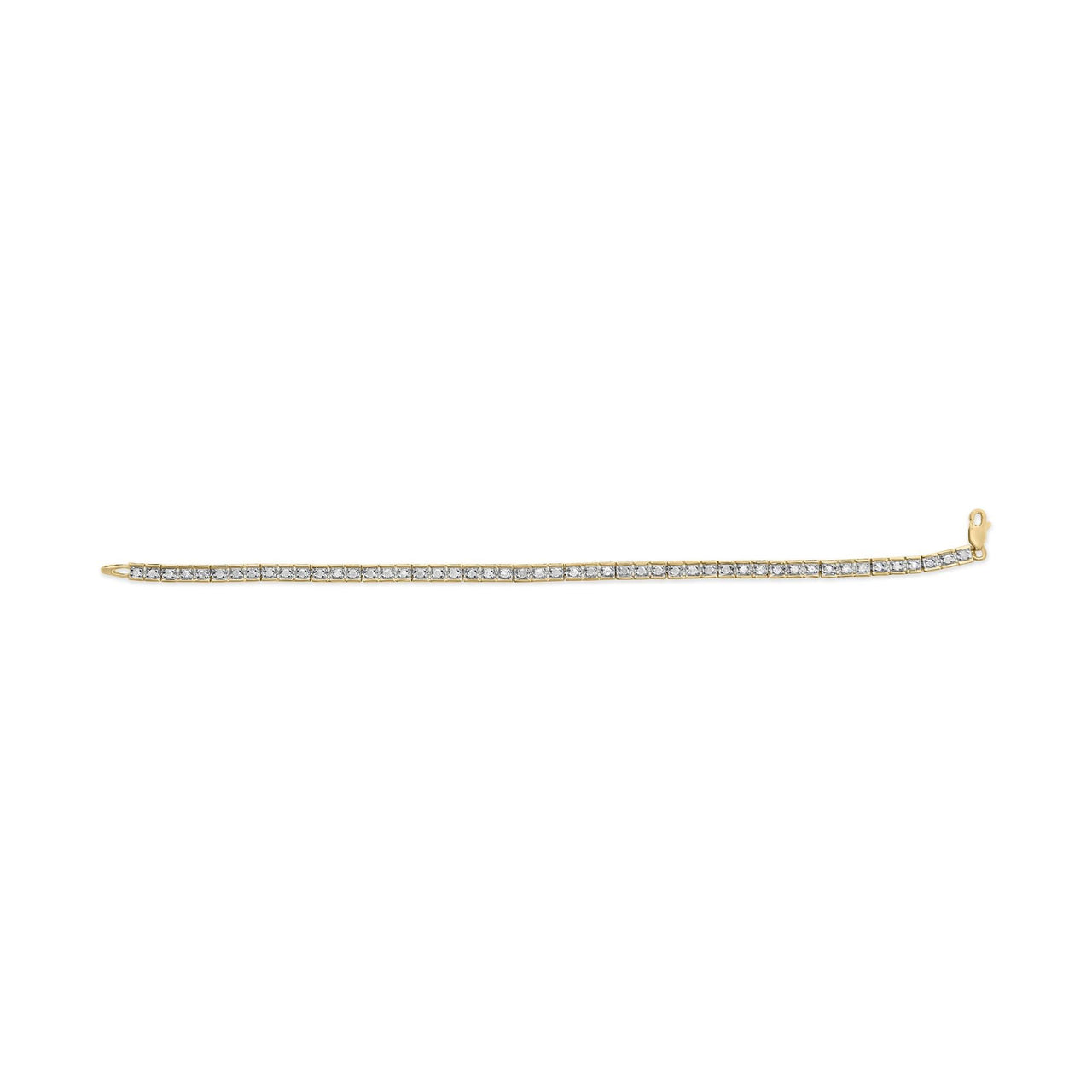 10K Yellow Gold 1.0 Cttw Round Diamond Pave Link Bracelet