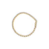 14k Yellow Gold 5.00 Cttw Diamond Three Stone Link Tennis Bracelet (I-J Color, SI2-I1 Clarity) - 7' Inches