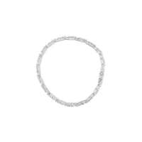 10K White Gold 1/2 Cttw Round and Channel Set Baguette Diamond Alternating Link 7