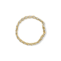 10K Yellow Gold 6.00 Cttw Pave Diamond S-Link Wave Link Bracelet (H-I Color, I2-I3 Clarity) - 7