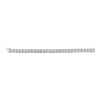 14K White Gold 6.00 Cttw Alternating Round and Baguette Diamond Tennis Bracelet (H-I Color, I1-I2 Clarity) - 7