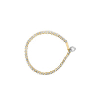 10K Yellow Gold 2.0 Cttw Diamond 2 Row Link and Heart Charm 7
