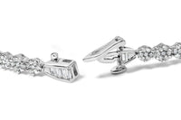 14k White Gold 2 1/2 Cttw Diamond Alternating Floral Cluster and Oval Link 7