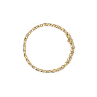 10k Yellow Gold 1.00 Cttw Round-Cut and Baguette-Cut S-Link 7.25