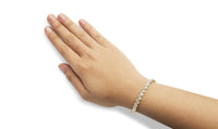 10k Yellow Gold 1.00 Cttw Round-Cut and Baguette-Cut S-Link 7.25