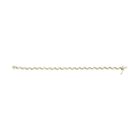 10k Yellow Gold 1.00 Cttw Baguette-Cut Diamond Spiral Link 7.50