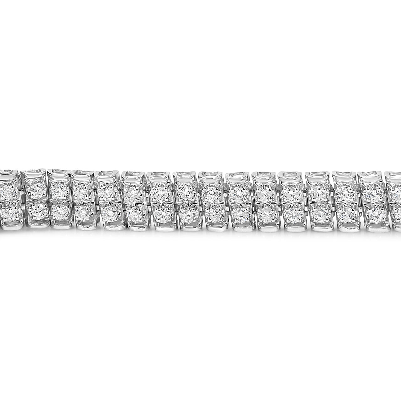 .925 Sterling Silver 4.0 Cttw Diamond Double Row Tennis Bracelet (I-J Color, I1-I2 Clarity) - 7.5" Inches