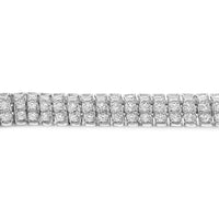 .925 Sterling Silver 4.0 Cttw Diamond Double Row Tennis Bracelet (I-J Color, I1-I2 Clarity) - 7.5