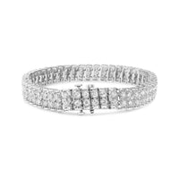 .925 Sterling Silver 4.0 Cttw Diamond Double Row Tennis Bracelet (I-J Color, I1-I2 Clarity) - 7.5