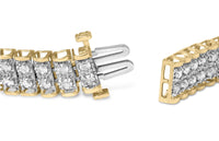 2 Micron 14KT Gold Plated Sterling Silver Diamond Tennis Link Bracelet (4 cttw, J-K Color, I1-I2 Clarity)