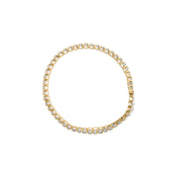 2 Micron 14KT Gold Plated Sterling Silver Diamond Tennis Link Bracelet (4 cttw, J-K Color, I1-I2 Clarity)
