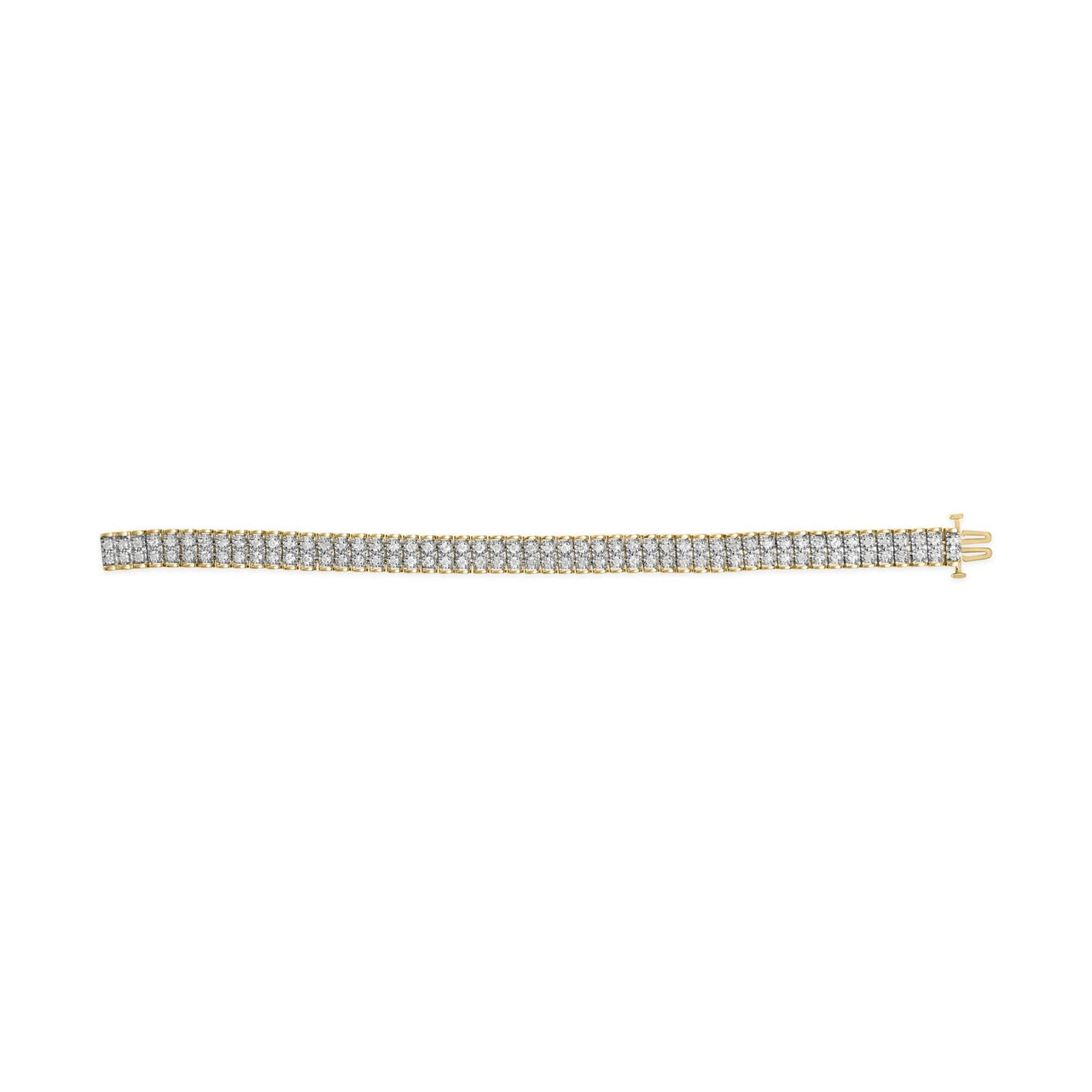 2 Micron 14KT Gold Plated Sterling Silver Diamond Tennis Link Bracelet (4 cttw, J-K Color, I1-I2 Clarity)