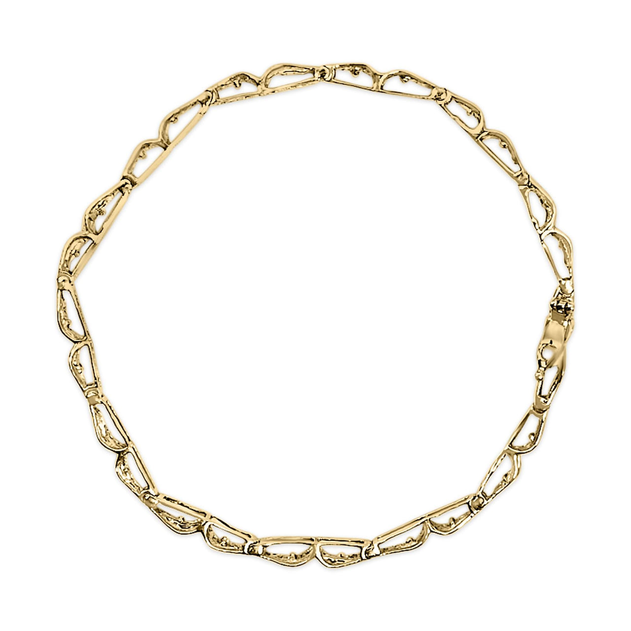 10K Yellow Gold 2.00 Cttw Baguette Diamond Channel Set Link Bracelet