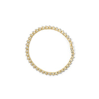 14K Yellow Gold 3 1/8 Cttw Diamond Swirl Link Bracelet (H-I Color, I1-I2 Clarity) - 7