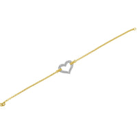 10K Two Tone Gold 1/4 Cttw Diamond Encrusted Heart Charm 7