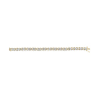 10K Yellow Gold 3.00 Cttw Round-Cut and Baguette-Cut Diamond 'XOXO' Floral Design 7.50