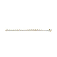 10K Yellow Gold 2.00 Cttw Round-Cut and Baguette-Cut Diamond Floral Design Swirl Link 7