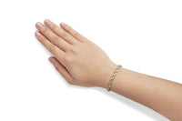 10K Yellow Gold 2.00 Cttw Round-Cut and Baguette-Cut Diamond Floral Design Swirl Link 7
