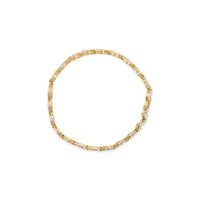 10k Yellow Gold 3.00 Cttw Round-Cut and Baguette-Cut Diamond Floral Link 7.50