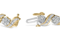 10K Yellow Gold 4.00 Cttw Diamond Floral Design Spiral Link 7.50