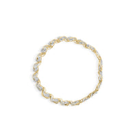 10K Yellow Gold 4.00 Cttw Diamond Floral Design Spiral Link 7.50