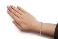 10K White Gold 1.00 Cttw Round-Cut Diamond Tennis Bracelet with Swirl Link (H-I Color, I3 Clarity) - 7